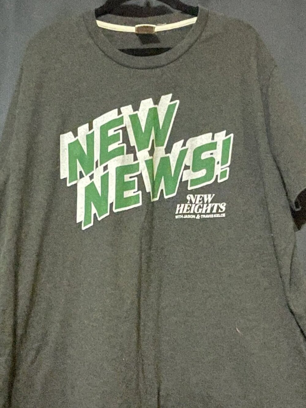 New Heights New News Tee Size XL – Football Podcast Shirt – Casual Graphic Tee